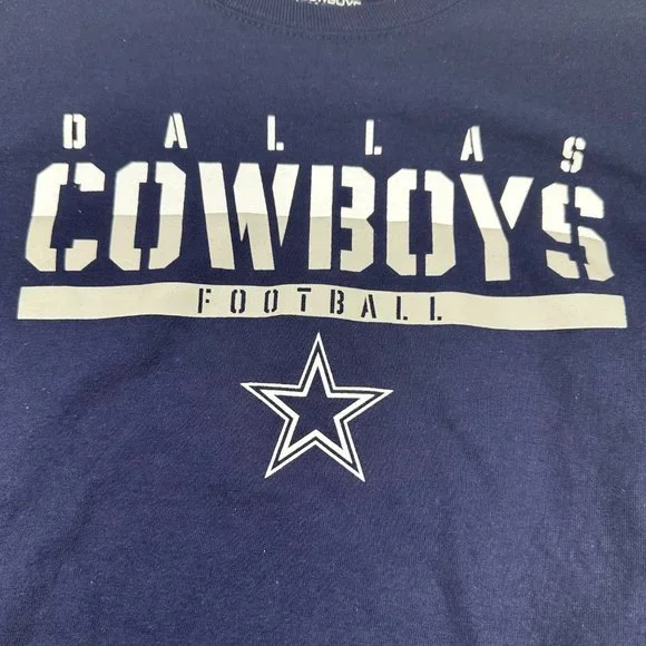 Dallas Cowboys Youth Large 16-18 Tee Shirt Short Sleeve Blue New With Tags - Picture 7 of 13